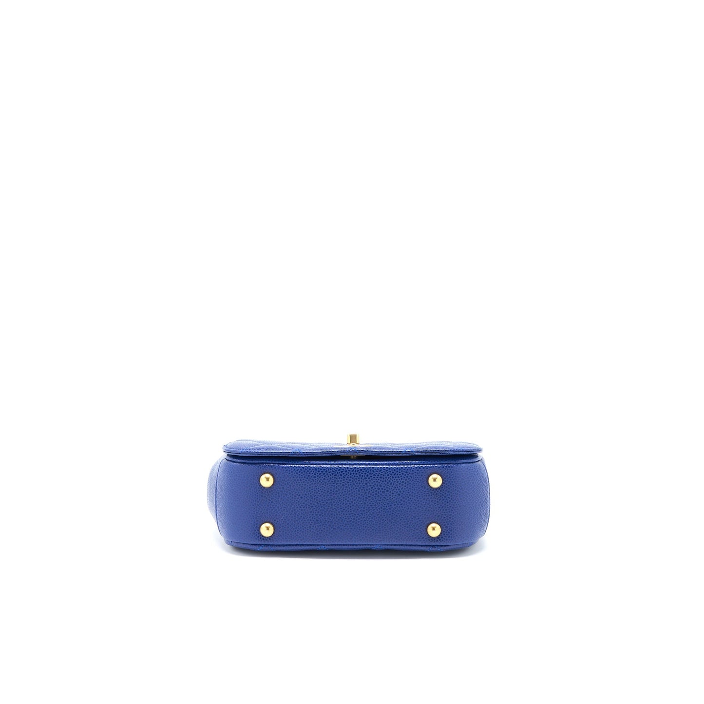 Chanel Top Handle Quilted Flap Bag Caviar Blue