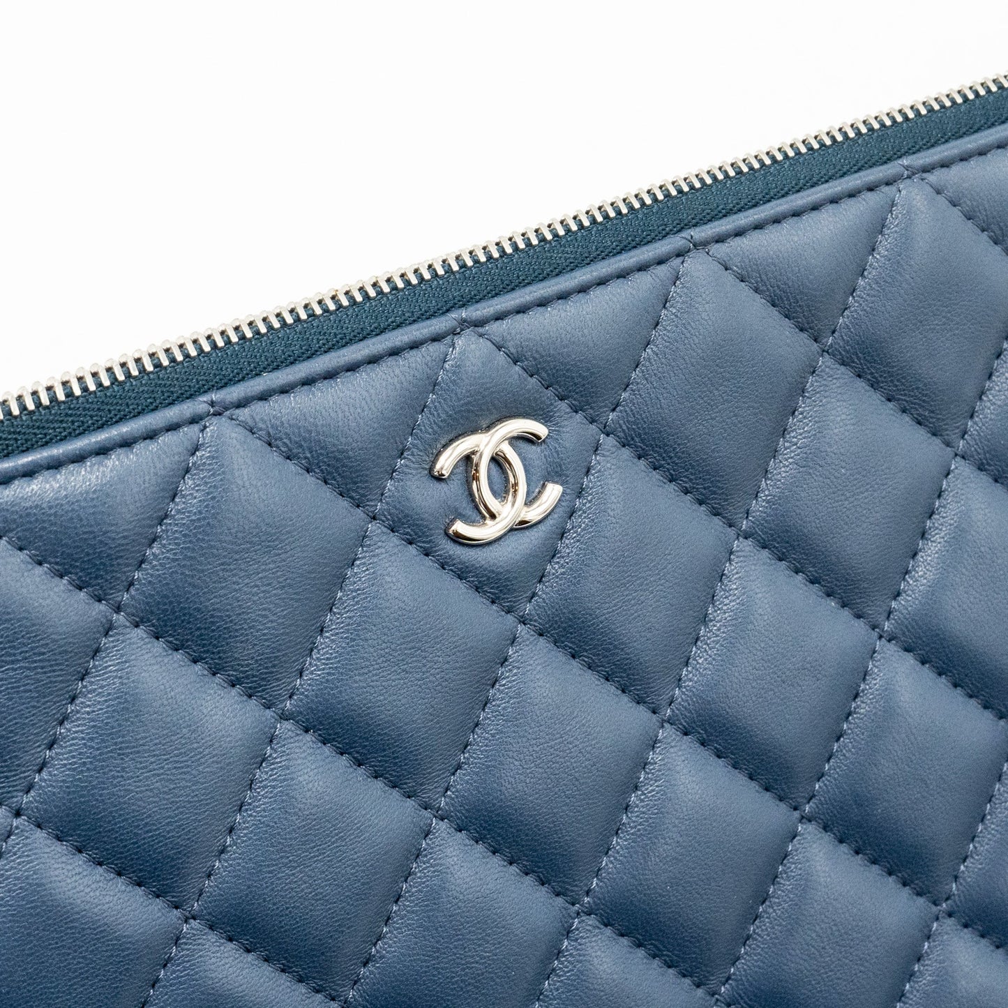 Chanel Classic Quilted Large Clutch Bag Lambskin Navy