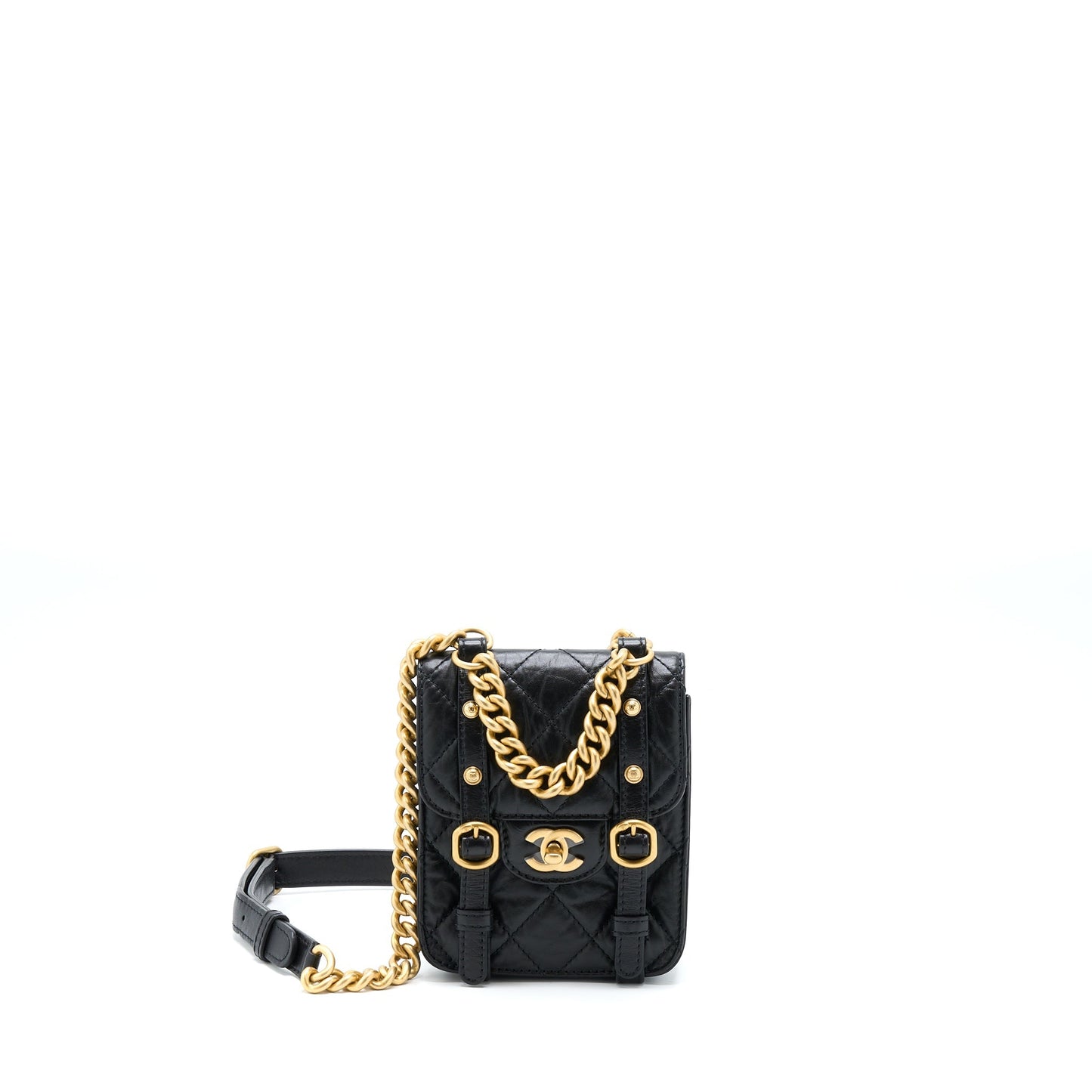 Chanel Seasonal Messenger Mini Flap Bag Aged Calfskin