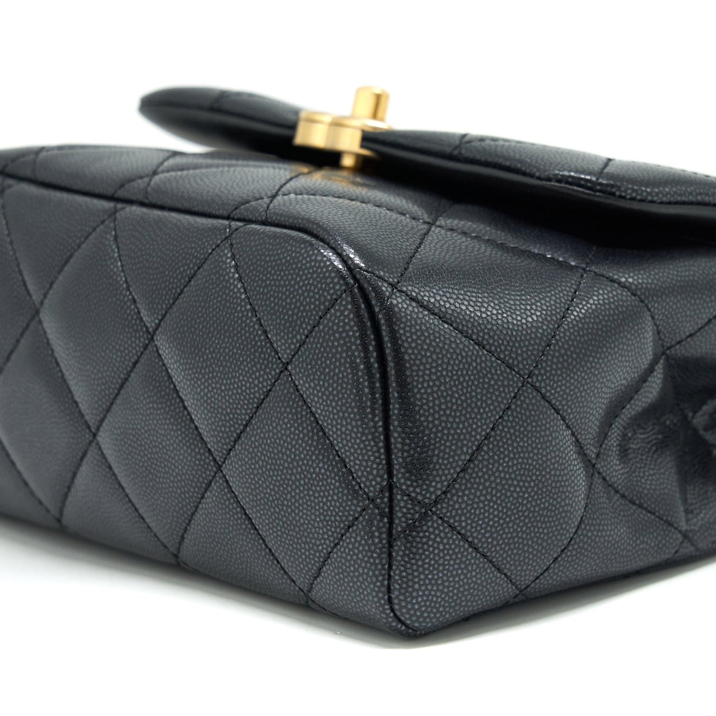 Chanel 22P New Square Flap Bag Caviar Black Brushed