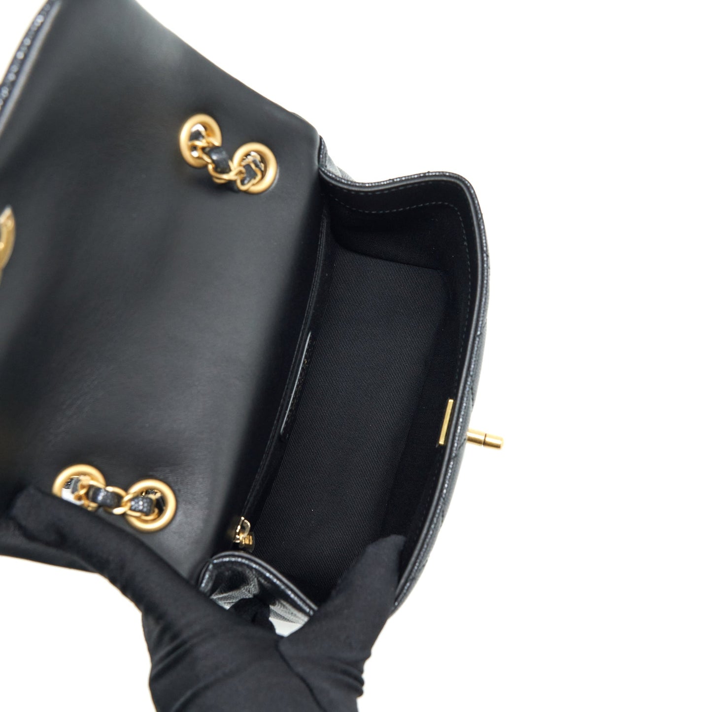 Chanel 22P New Square Flap Bag Caviar Black