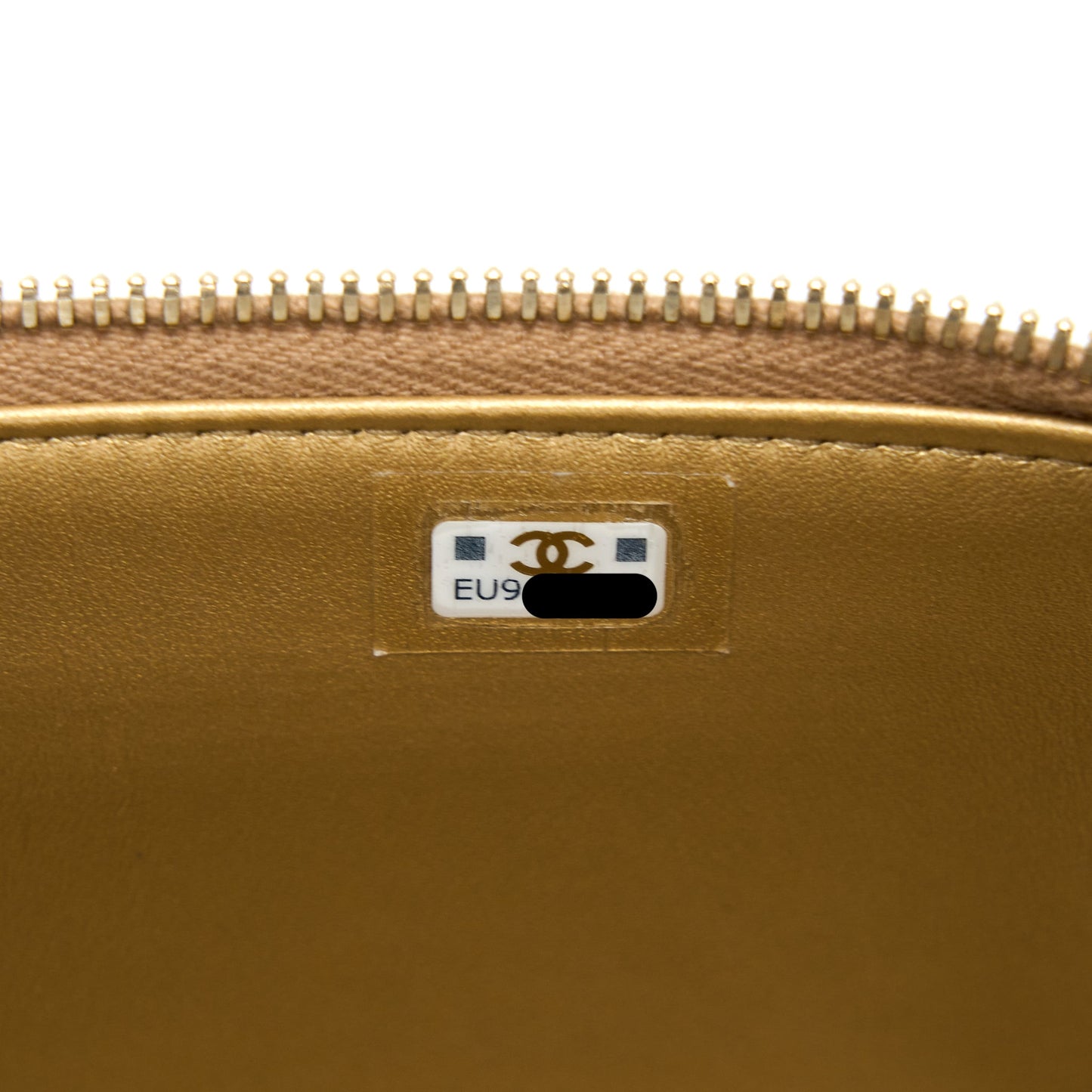 Chanel Pearl Crush Long Vanity Case Lambskin Dark Beige