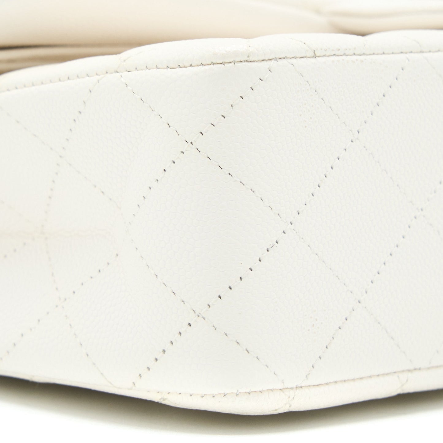 Chanel Medium Classic Double Flap Bag Caviar White  (Microchip)