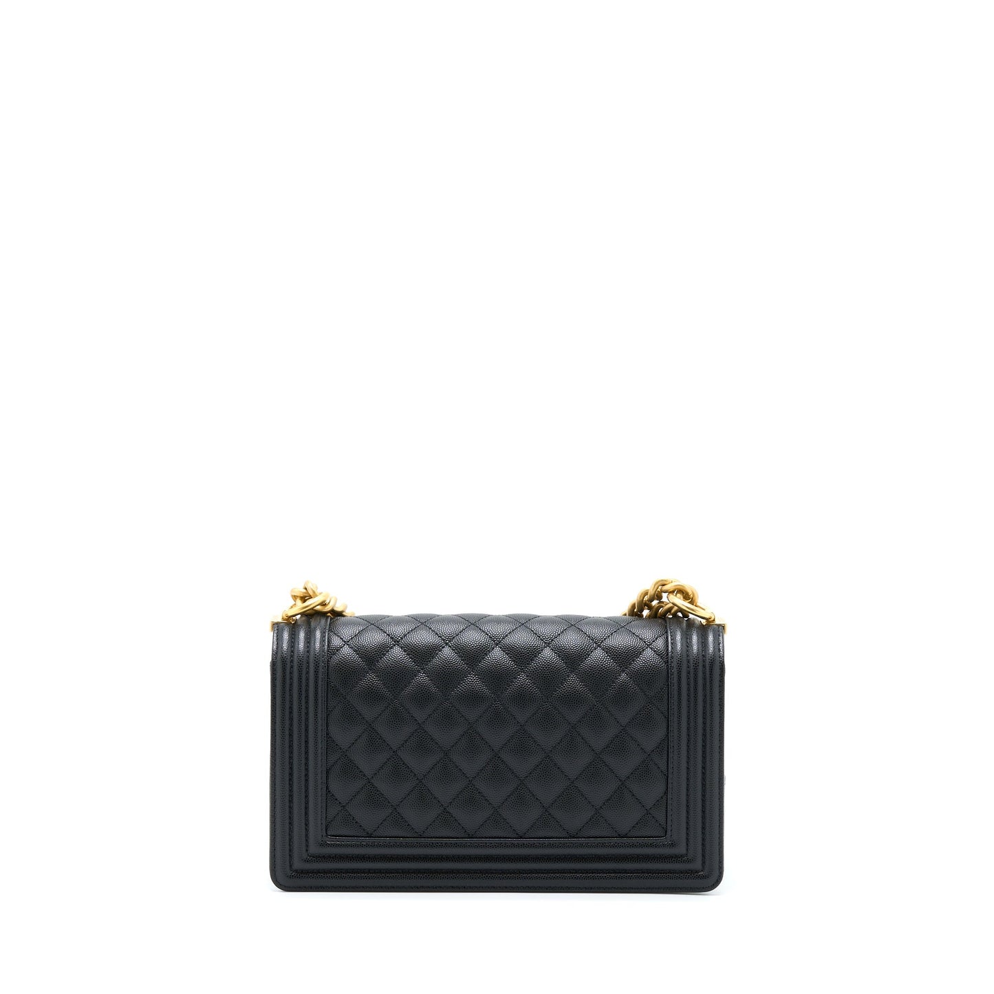 Chanel Medium Boy Caviar Black Brushed Gold Hardware