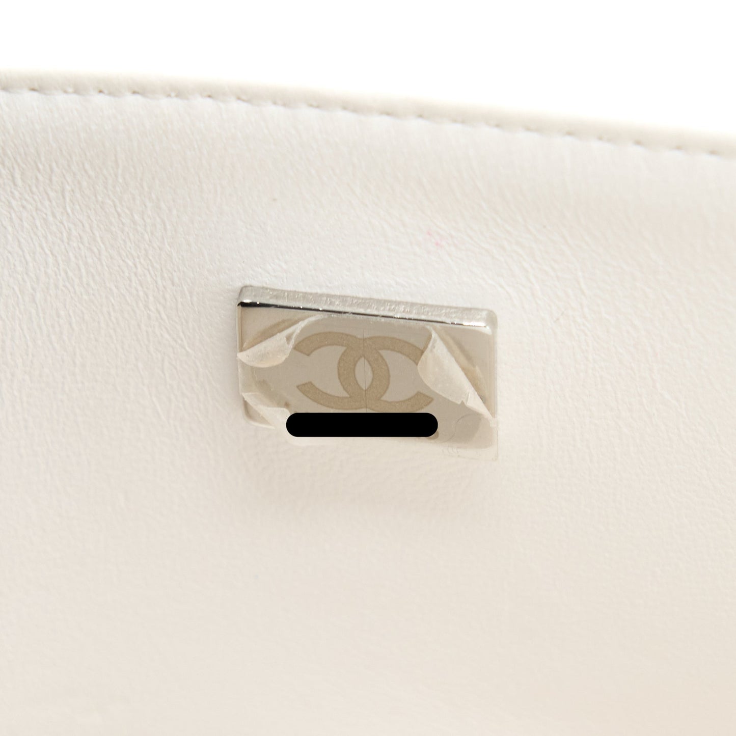 Chanel Medium Classic Double Flap Bag Caviar White  (Microchip)