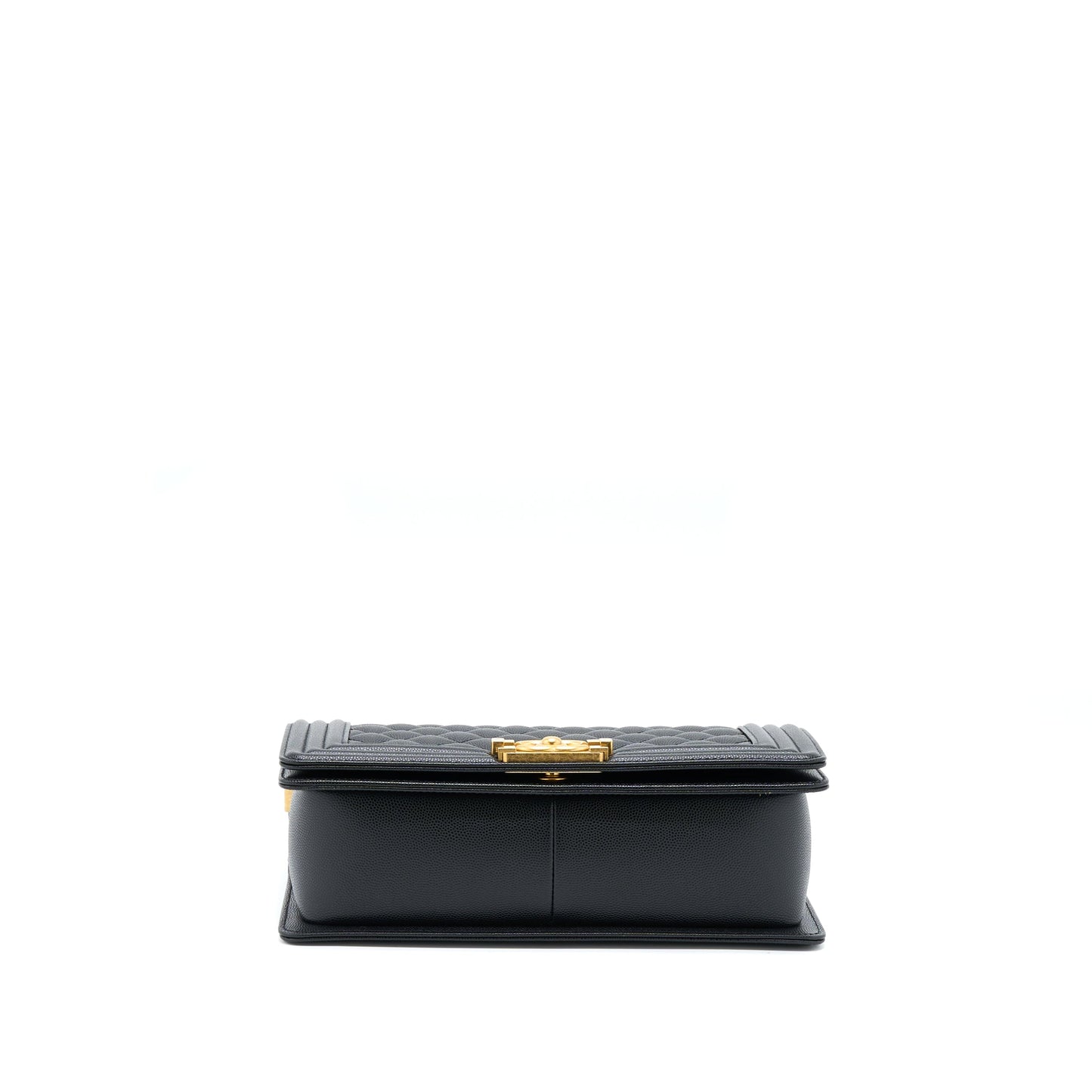 Chanel Medium Boy Caviar Black Brushed Gold Hardware