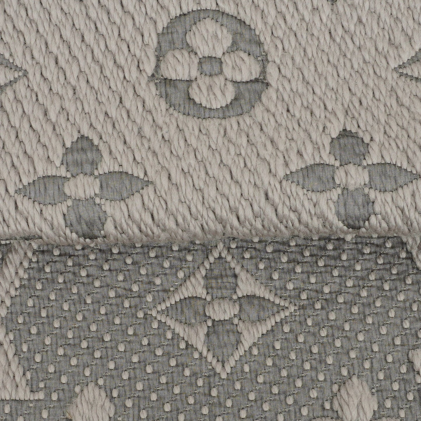 Louis Vuitton Wool Silk Logomania Scarf in Pearl Grey