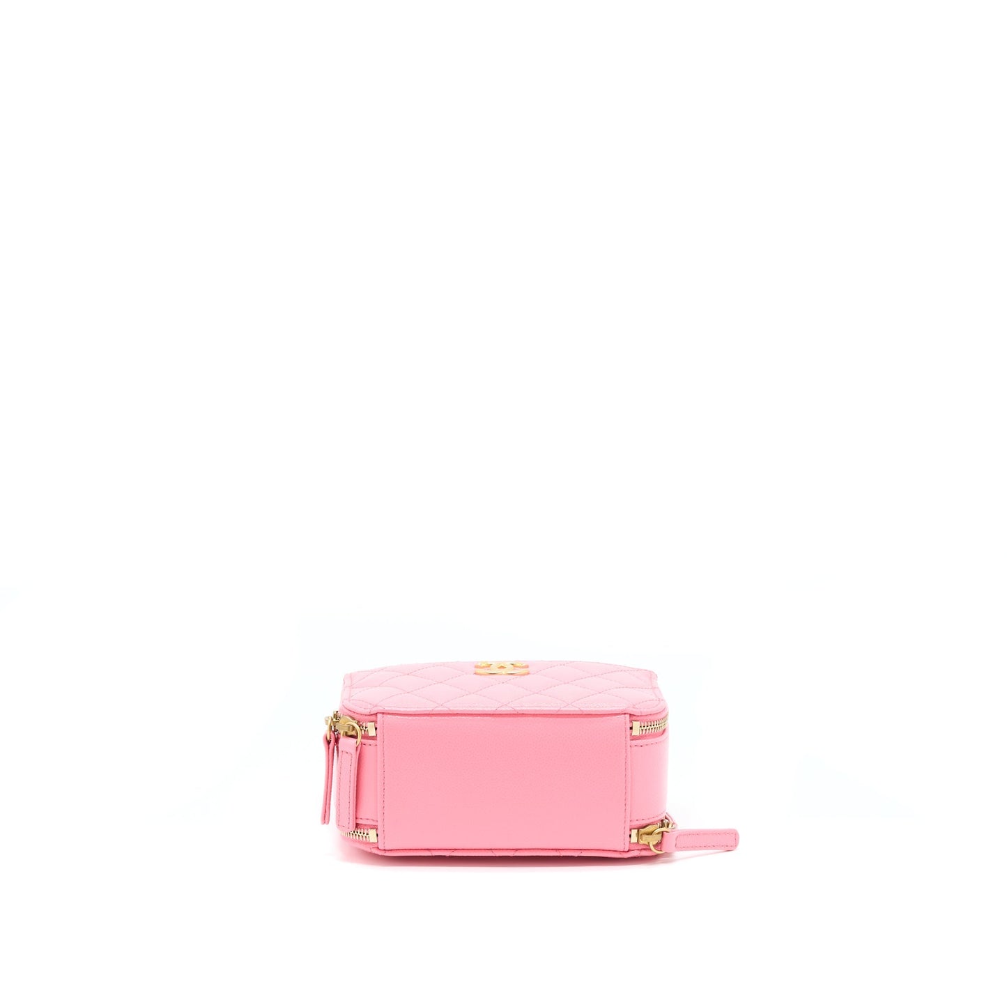 Chanel 22S Letter Top Handle Small Vanity Case Caviar Pink Brushed