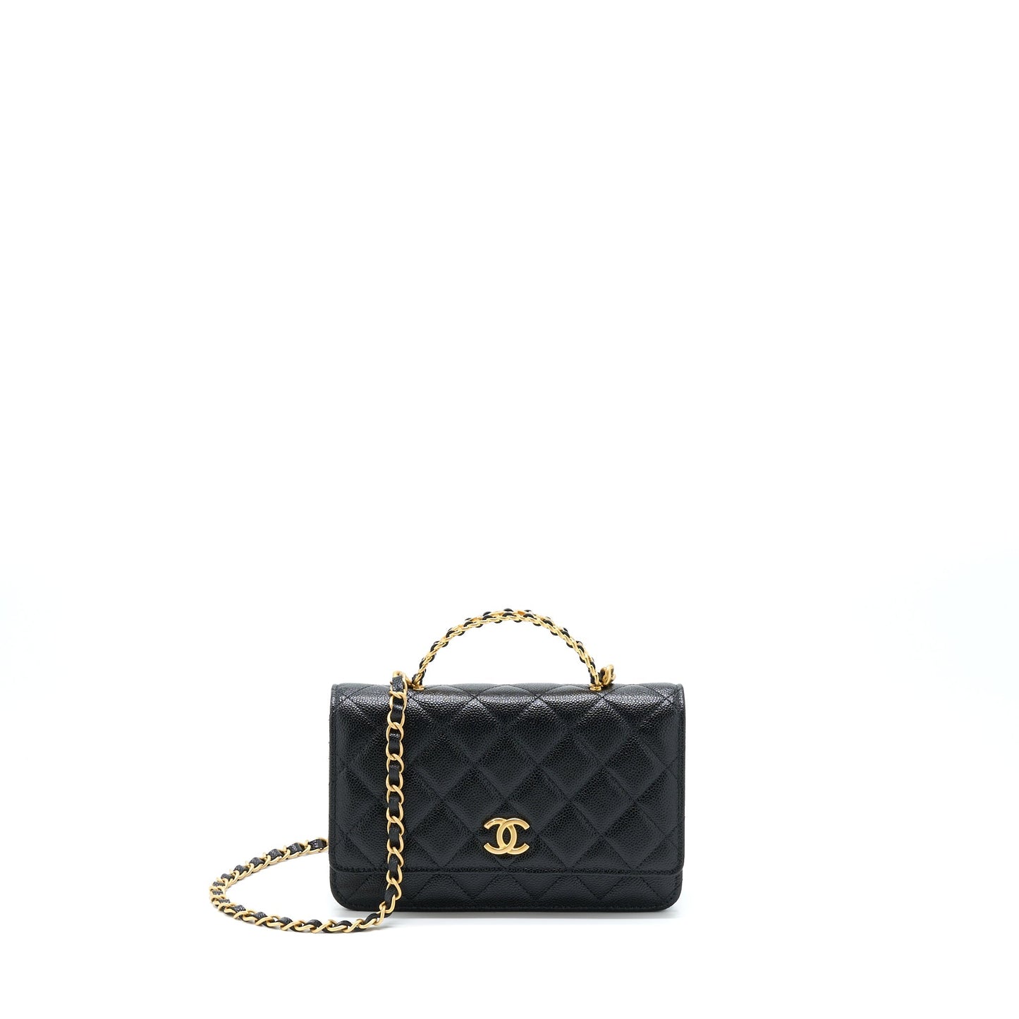 Chanel Top Handle Wallet On Chain Caviar Black