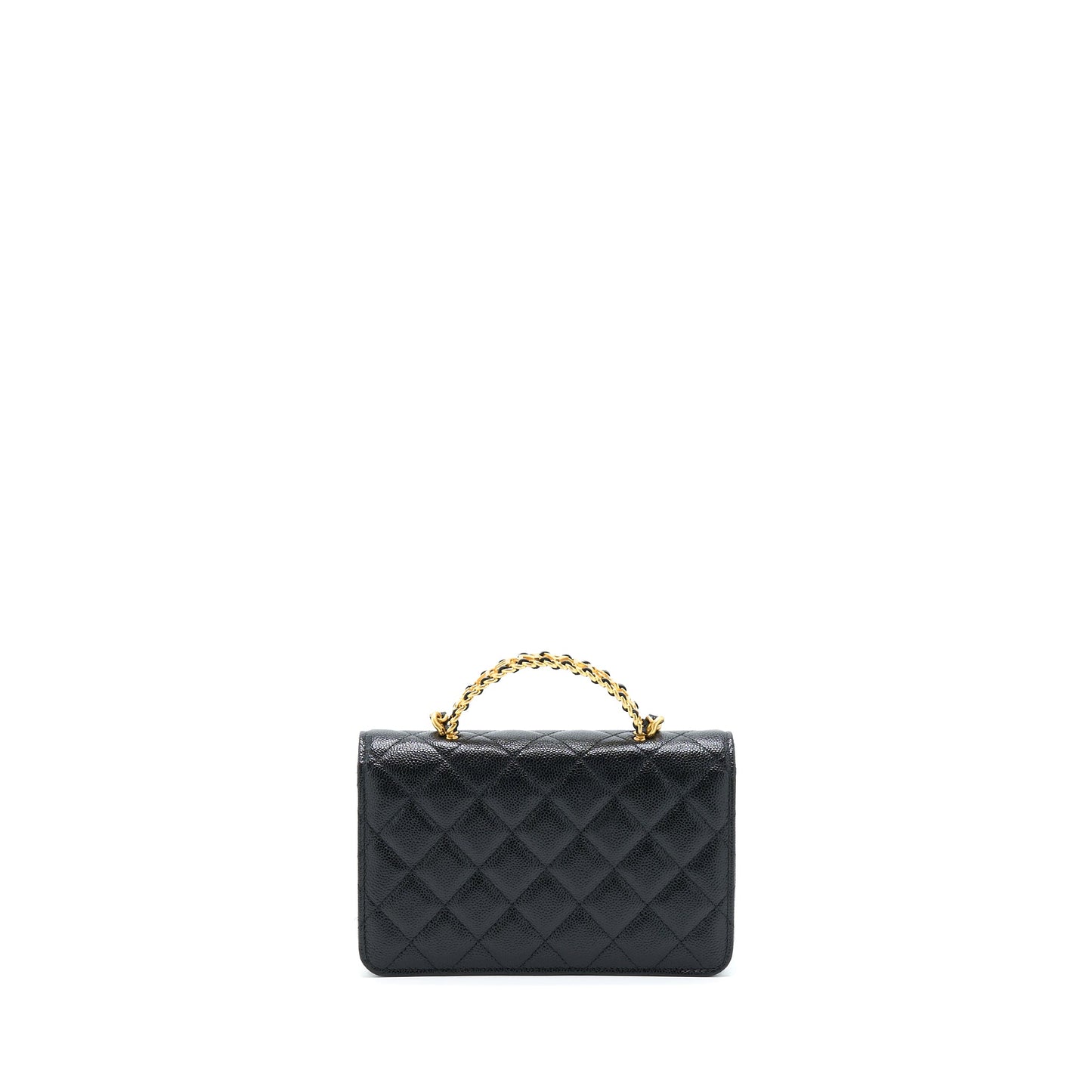 Chanel Top Handle Wallet On Chain Caviar Black
