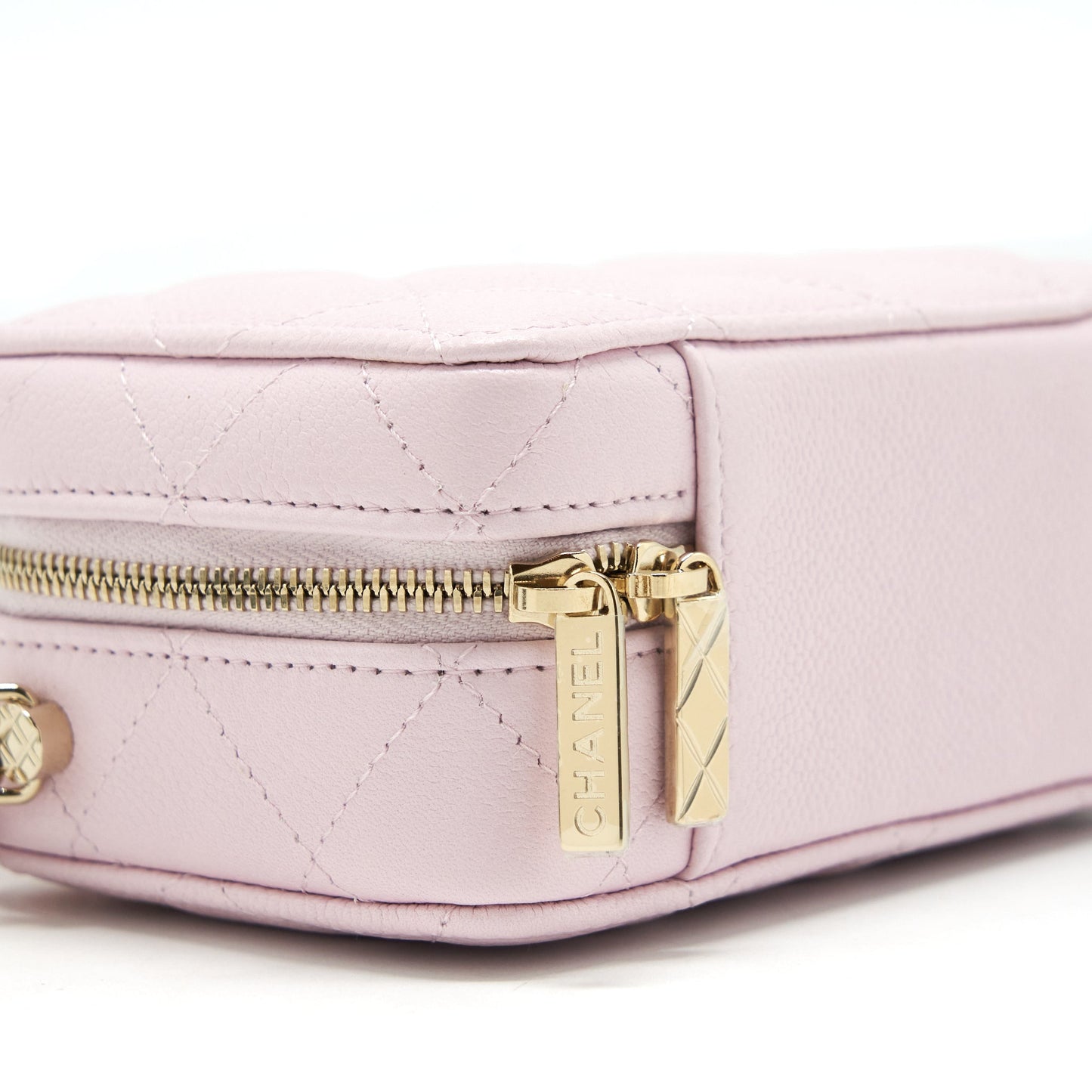 Chanel 22P Top Handle Mini Vanity With Chain Caviar Light Pink L