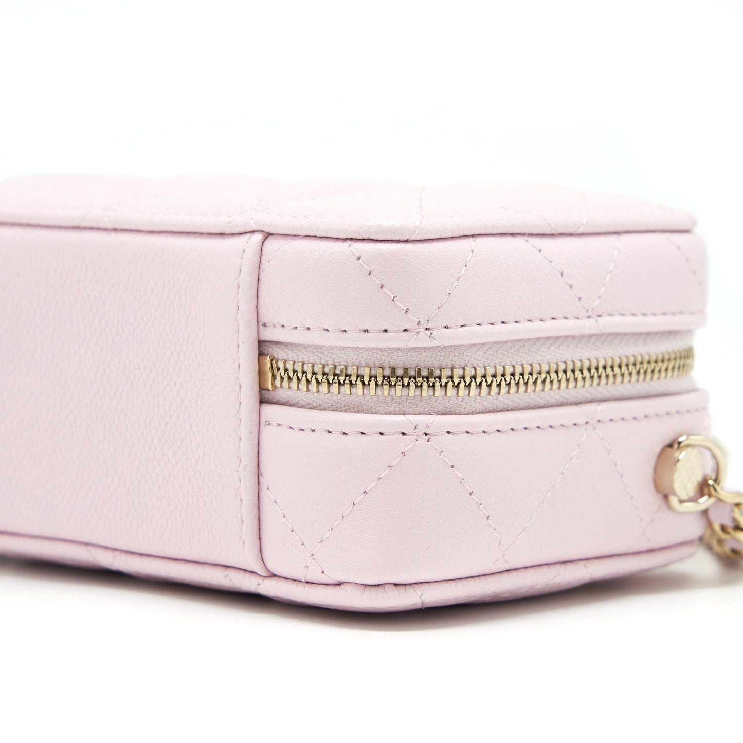 Chanel 22P Top Handle Mini Vanity With Chain Caviar Light Pink L