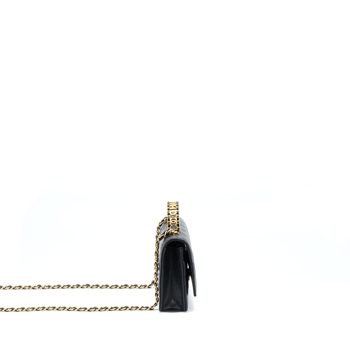 Chanel Top Handle Wallet On Chain Caviar Black