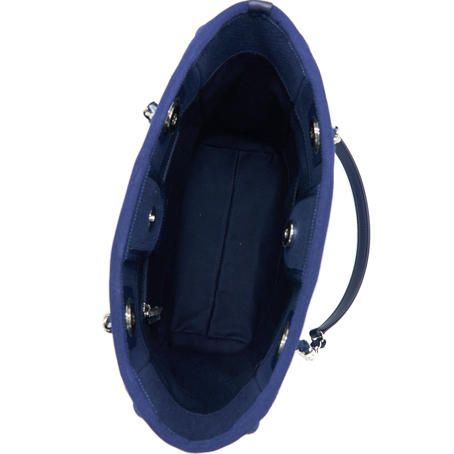 Chanel PM Deauville Tote Bag Canvas Navy  (Microchip)