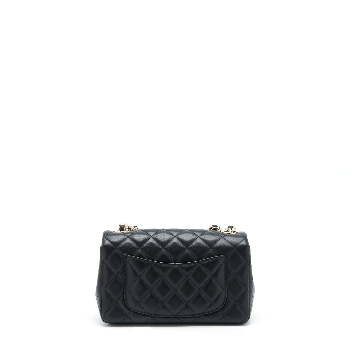 Chanel Mini Rectangular Flap Bag With Bag Charms Giant Chains Lambskin Black