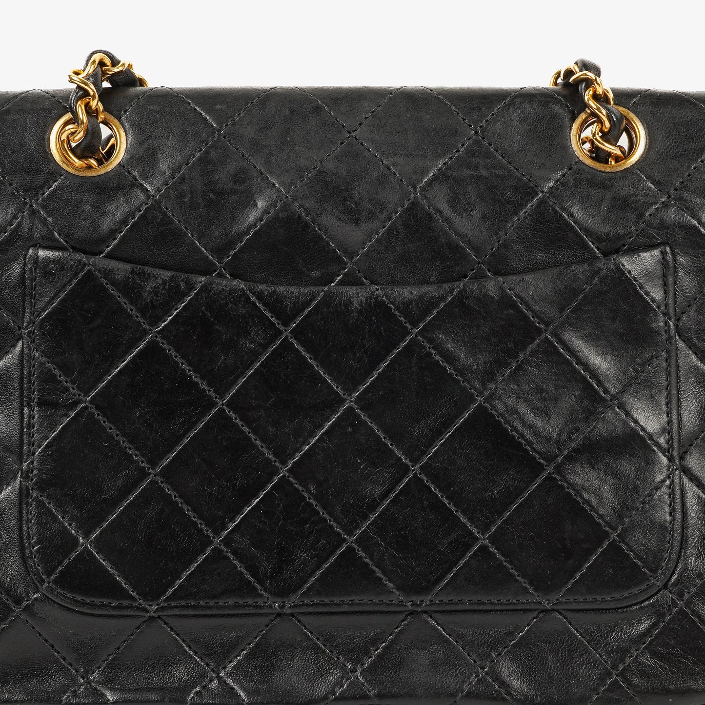Chanel Full Flap Bag Black Quilted Lambskin 24K Gold-Plated Hardware