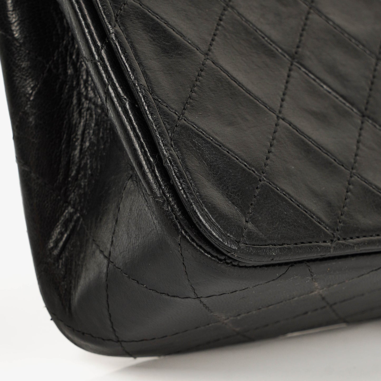 Chanel Full Flap Bag Black Quilted Lambskin 24K Gold-Plated Hardware