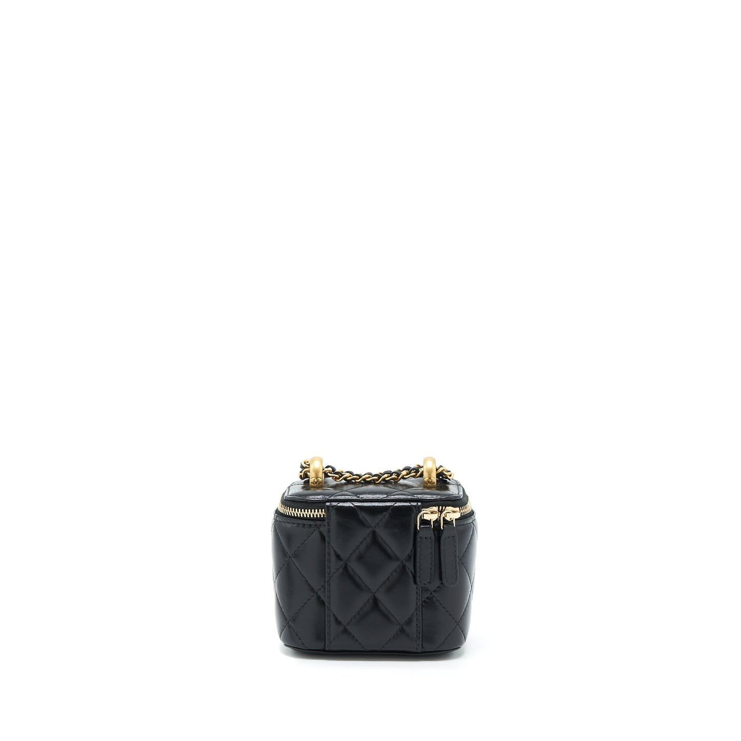 Chanel 21A Gold Crush Mini Vanity Case Calfskin Black