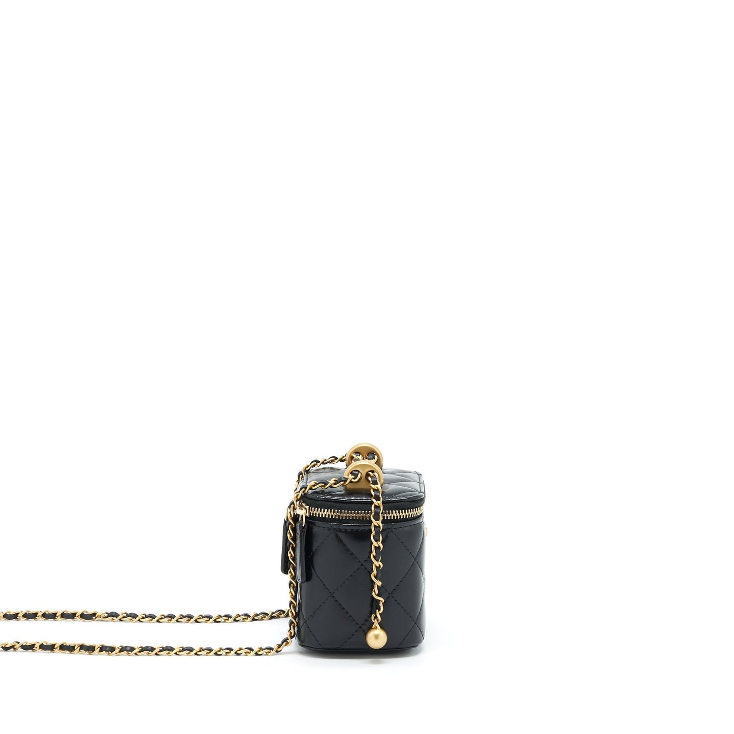 Chanel 21A Gold Crush Mini Vanity Case Calfskin Black