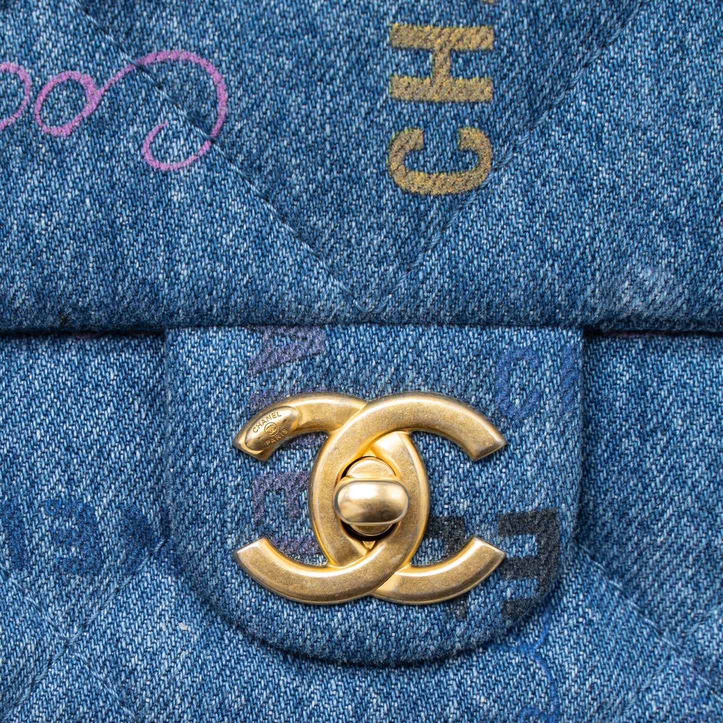 Chanel 22P Blue Denim Flap Bag Denim Blue Brushed  (Microchip)