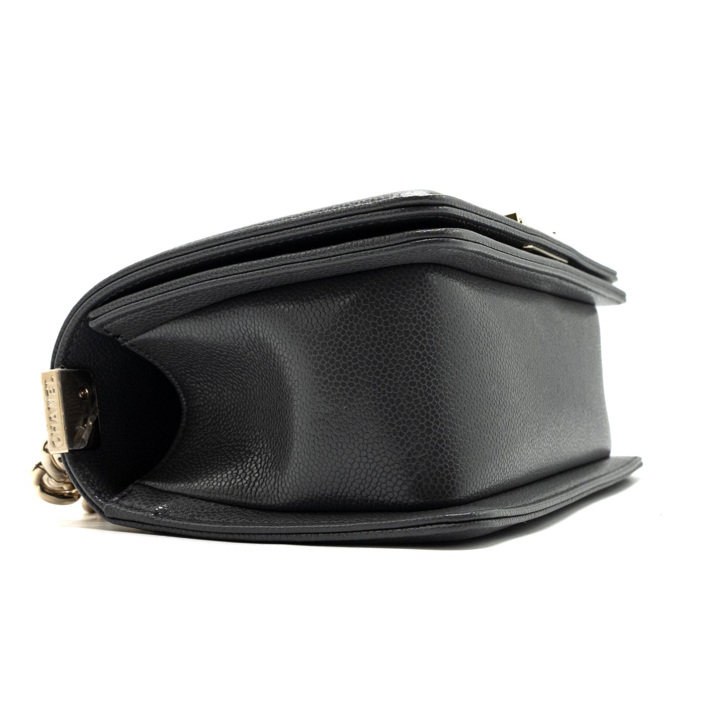Chanel small boy bag caviar grey L (microchip)
