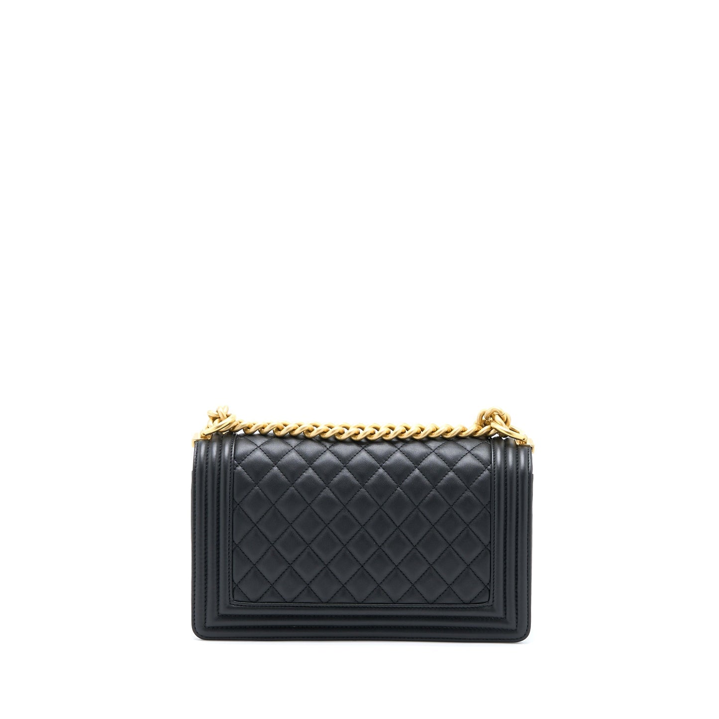 Chanel Medium Boy Bag Calfskin Black  (Microchip)