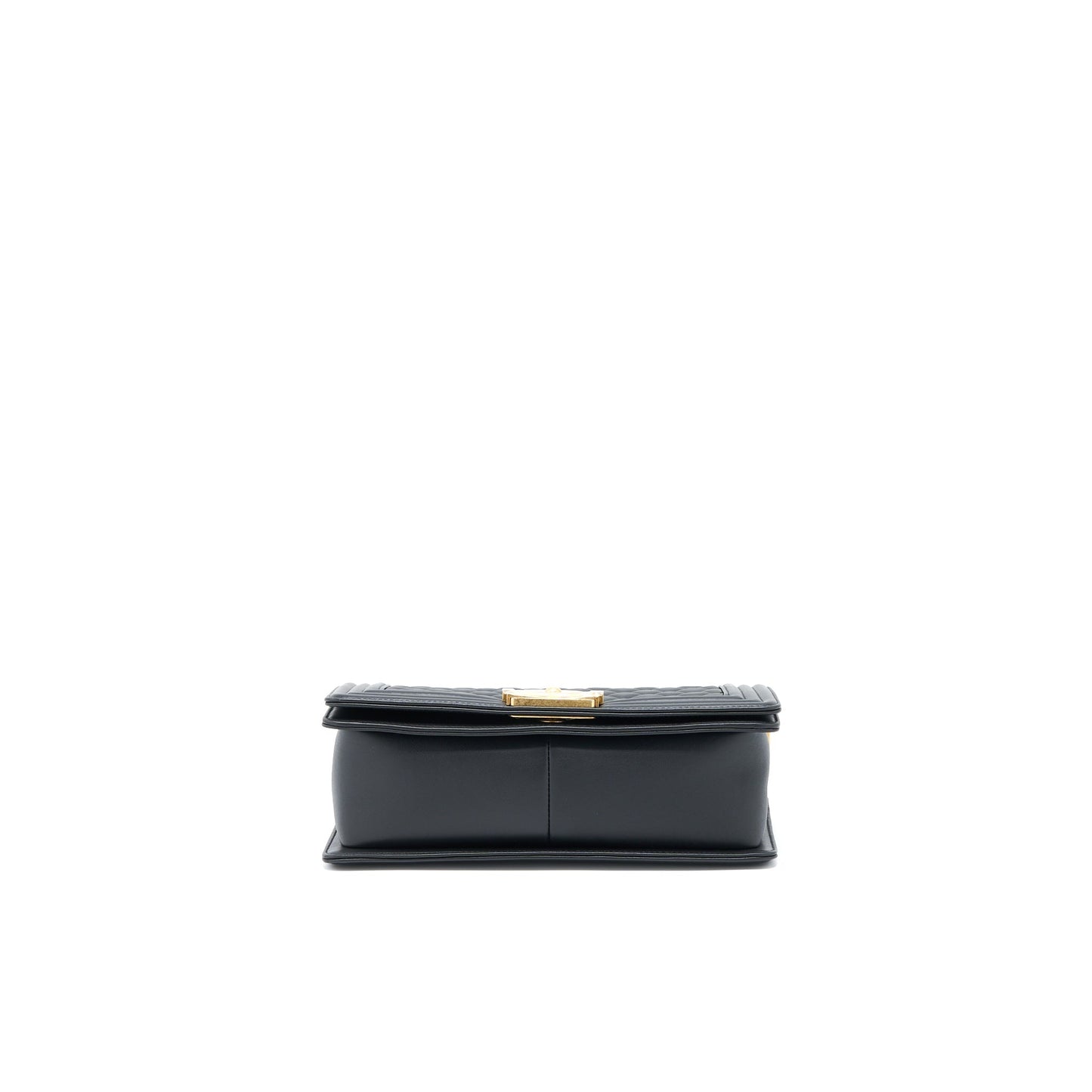 Chanel Medium Boy Bag Calfskin Black  (Microchip)