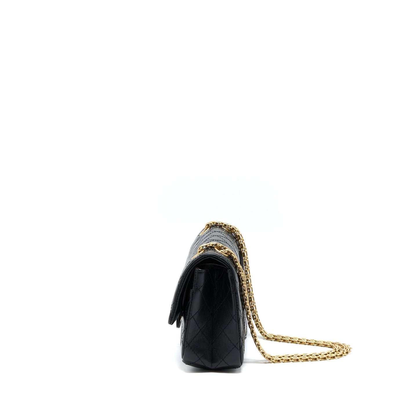 Chanel Small 2.55 Reissue Flap Bag Aged Calfskin Black Brushed