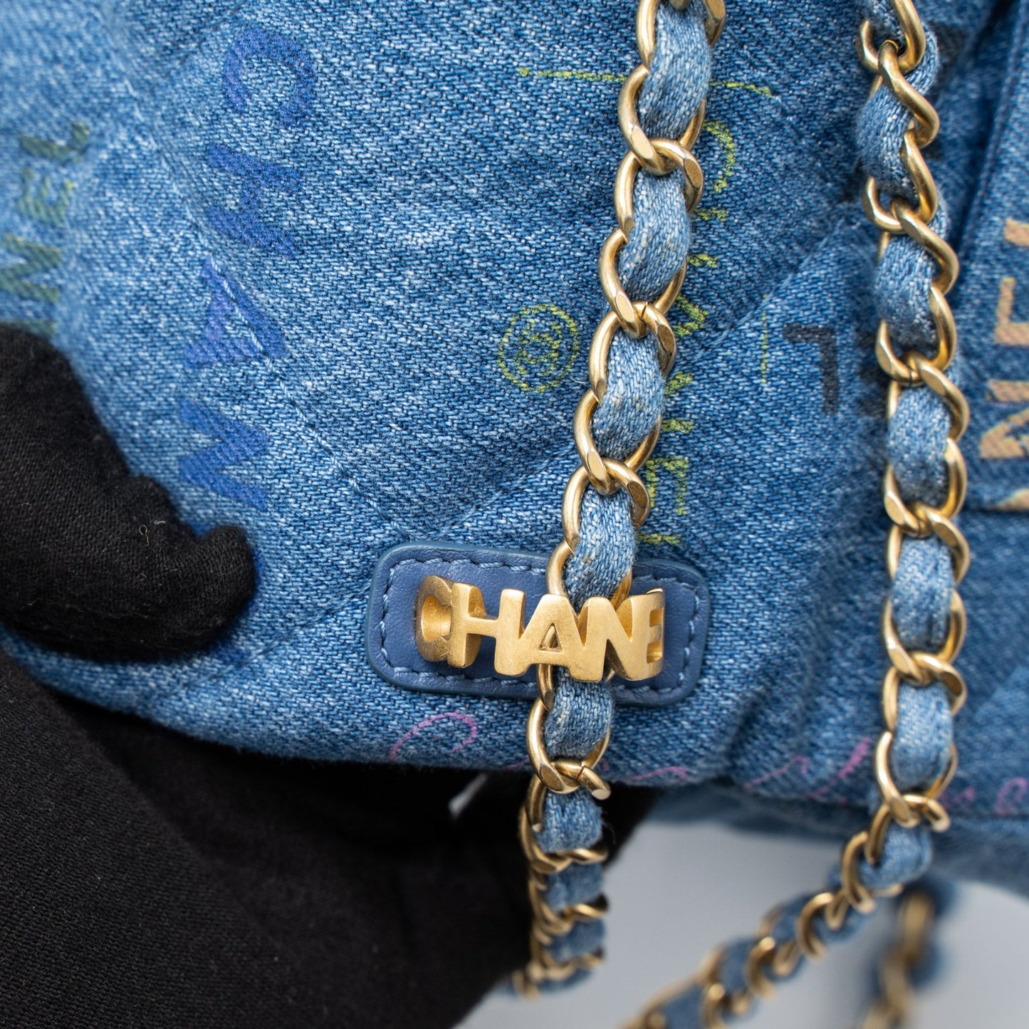 Chanel 22P Blue Denim Flap Bag Denim Blue Brushed  (Microchip)