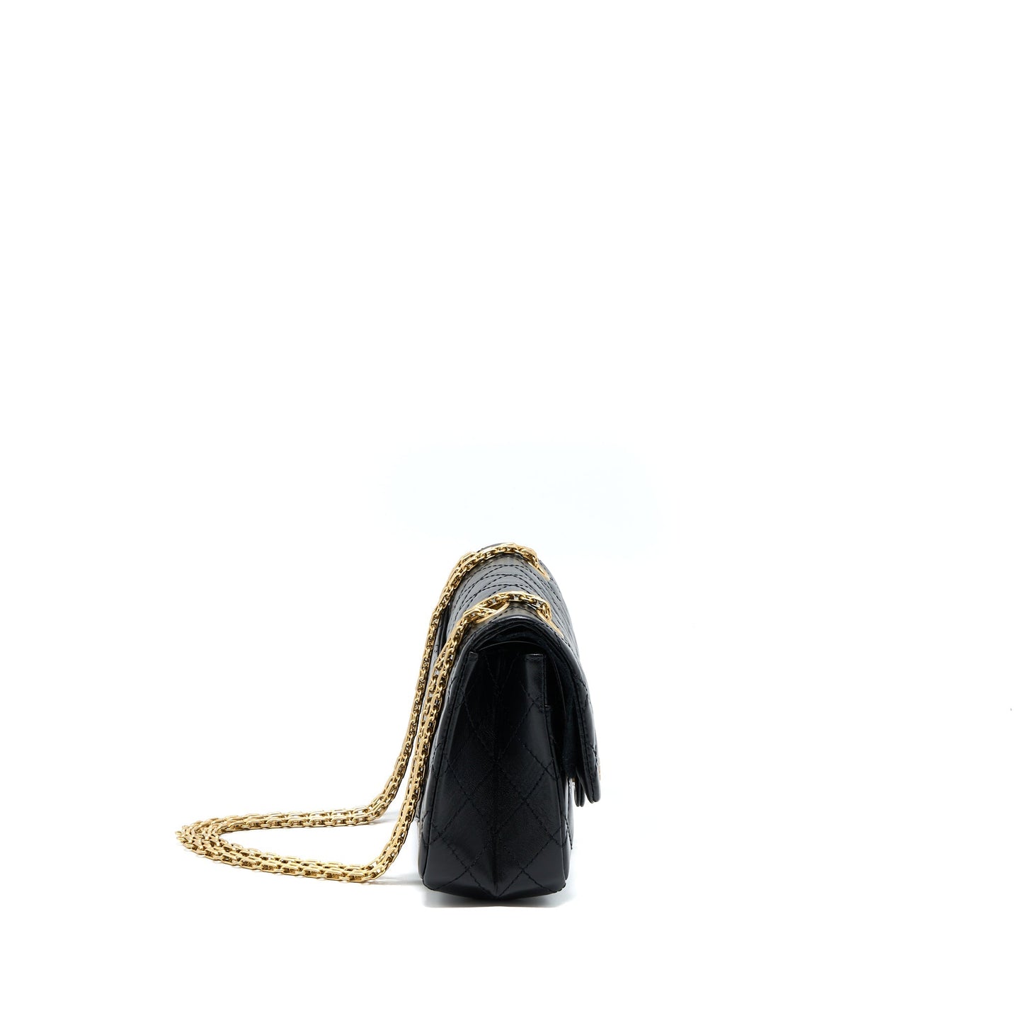 Chanel Small 2.55 Reissue Flap Bag Aged Calfskin Black Brushed