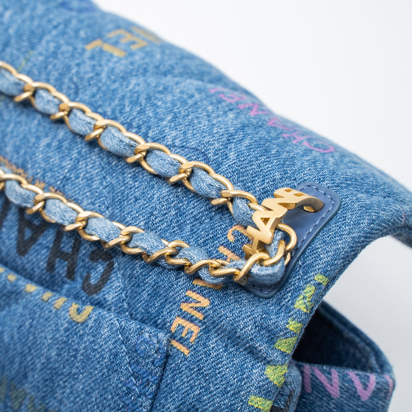 Chanel 22P Blue Denim Flap Bag Denim Blue Brushed  (Microchip)