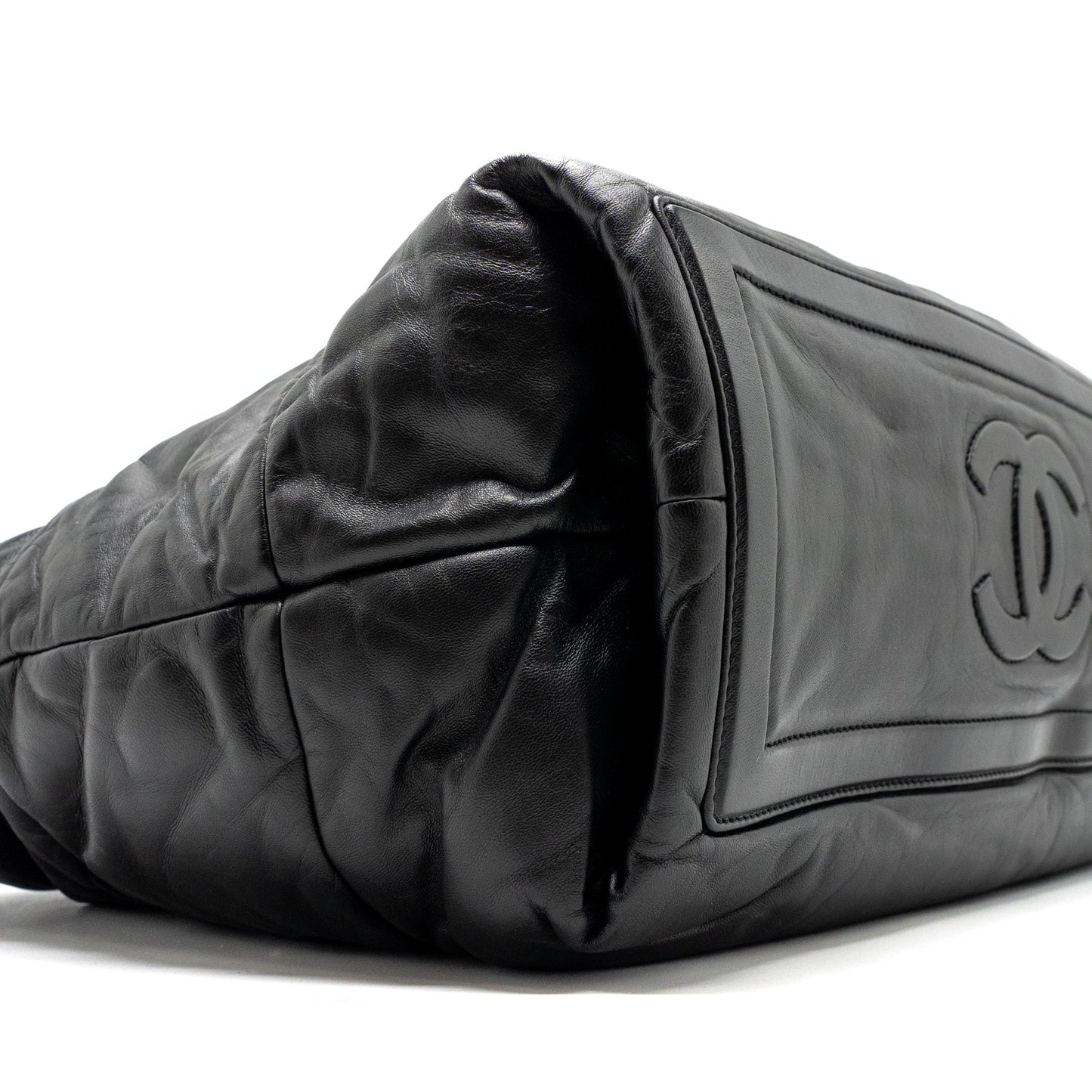 Chanel Puffy Down Down Tote Bag lambskin Black