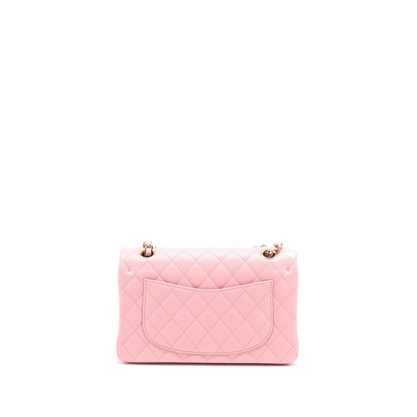 Chanel 22C Small Classic Double Flap Bag Caviar Pink L (Microchip)
