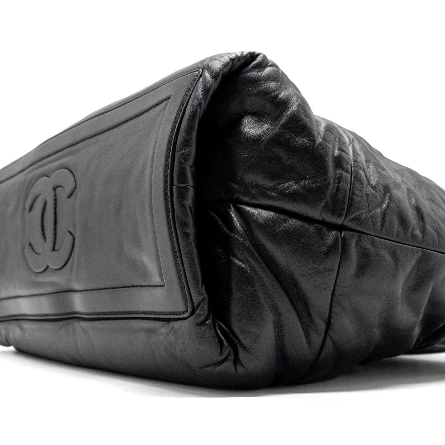 Chanel Puffy Down Down Tote Bag lambskin Black