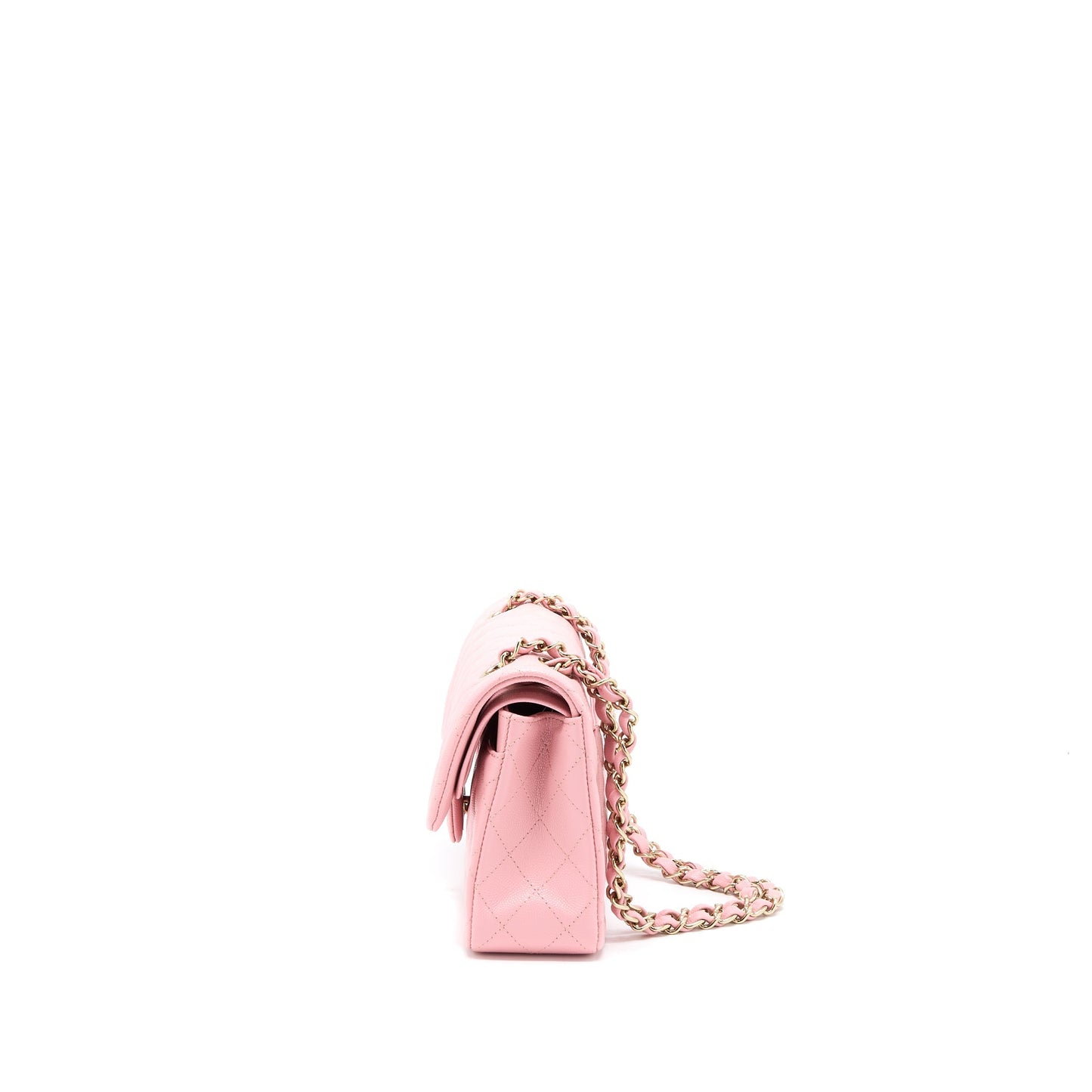 Chanel 22C Small Classic Double Flap Bag Caviar Pink L (Microchip)