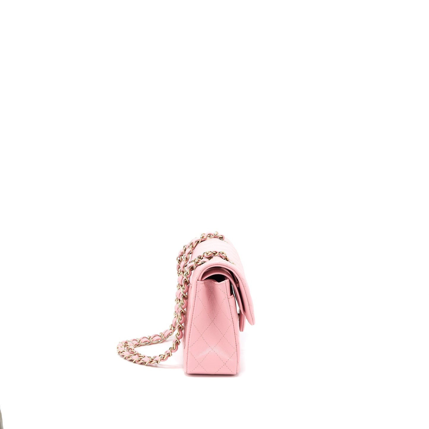 Chanel 22C Small Classic Double Flap Bag Caviar Pink L (Microchip)