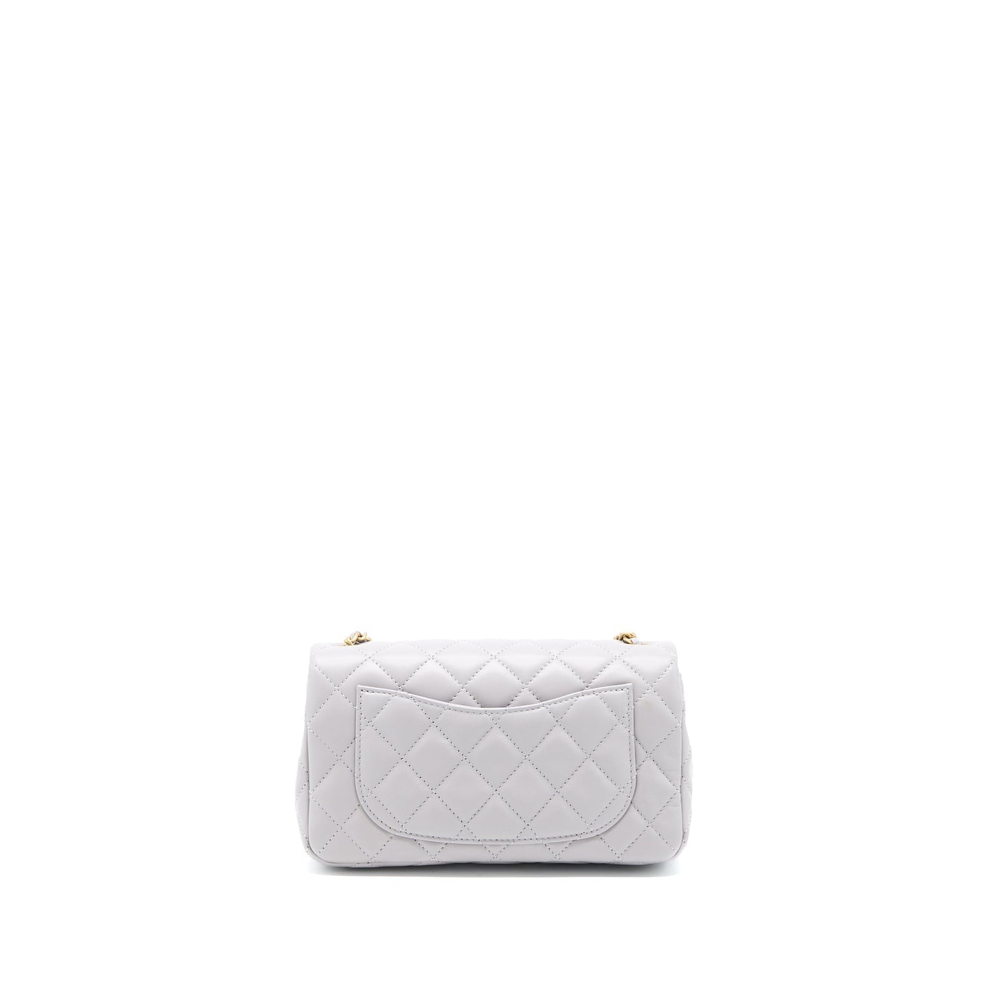 Chanel 22B Pearl Crush Mini Rectangular Flap Bag Lambskin Light Grey (Microchip)
