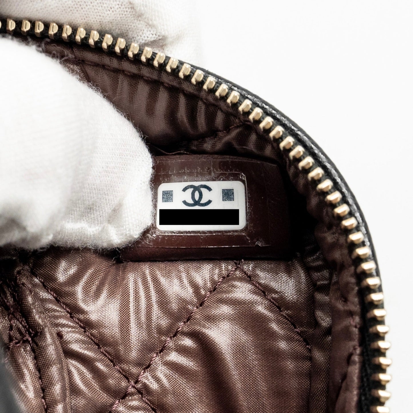 Chanel Double Zip Pouch Cosmetic Case Caviar Black  (Microchip)