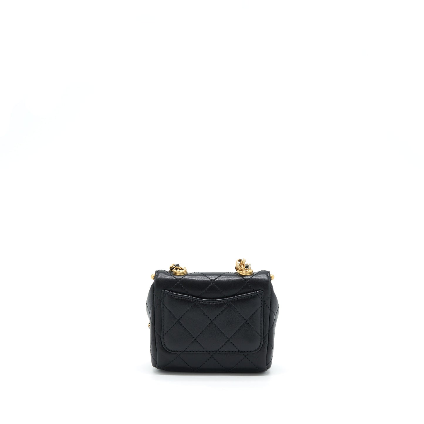Chanel 20A Kiss-Lock Mini Vanity Flap Bag Calfskin Black