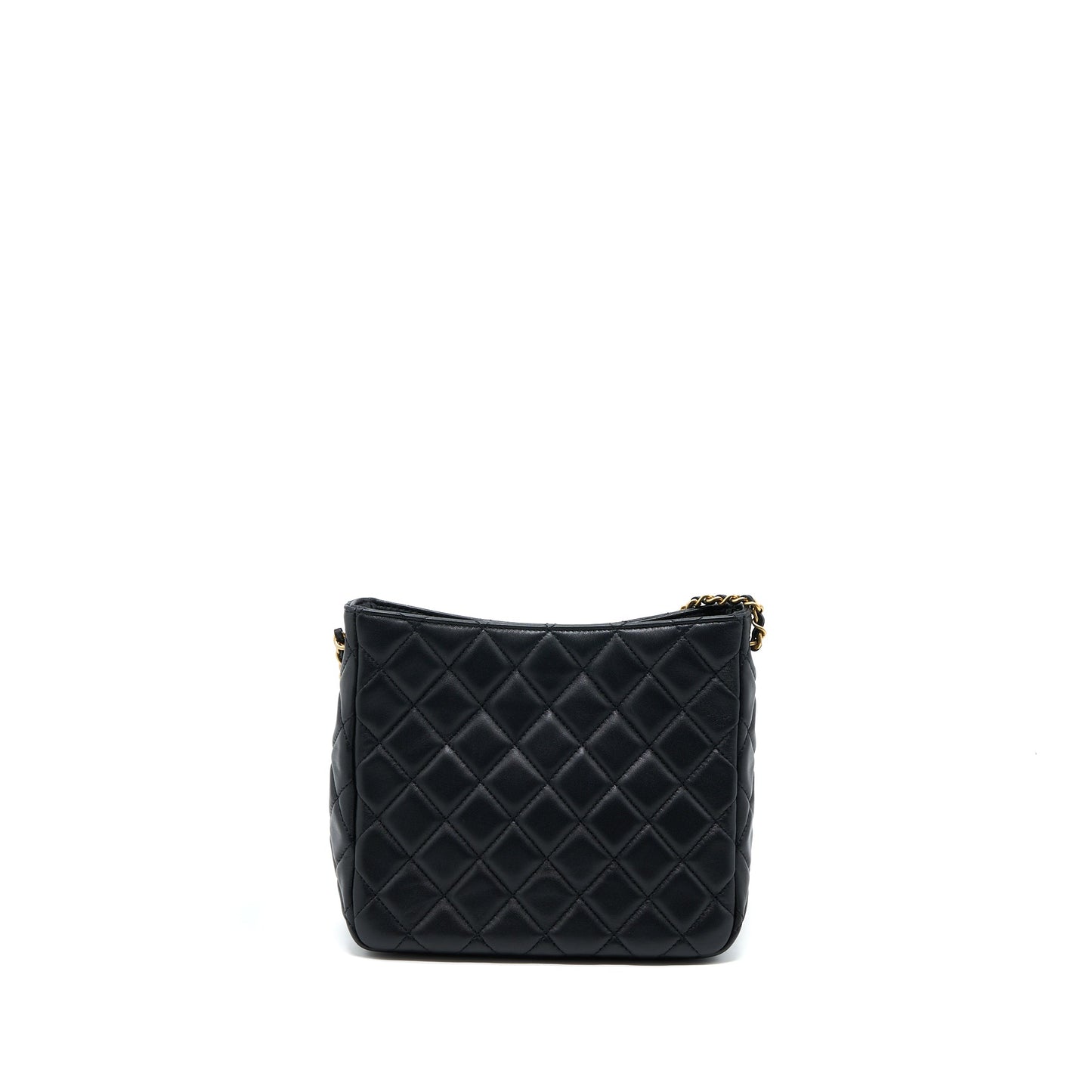 Chanel Pearl Crush Hobo Bag Lambskin Black  (Microchip)