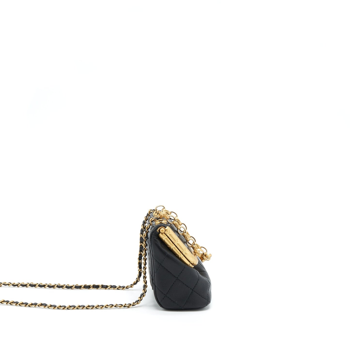 Chanel 20A Kiss-Lock Mini Vanity Flap Bag Calfskin Black