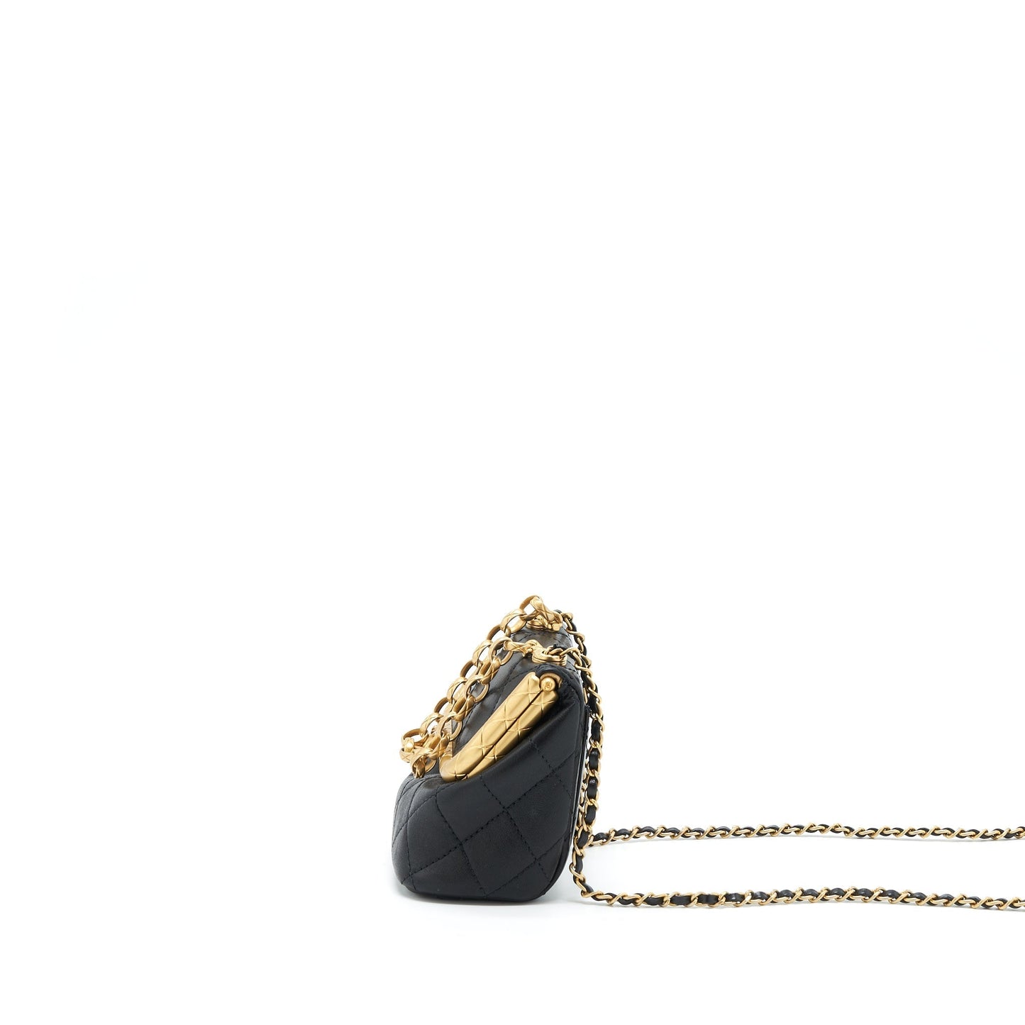 Chanel 20A Kiss-Lock Mini Vanity Flap Bag Calfskin Black