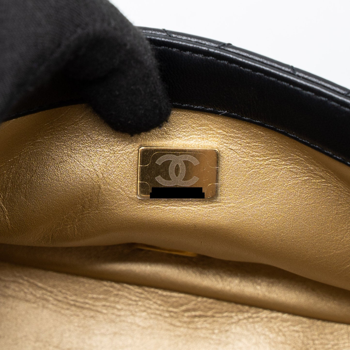 Chanel Pearl Crush Mini Square Flap Bag Lambskin Black Brushed  (Microchip)
