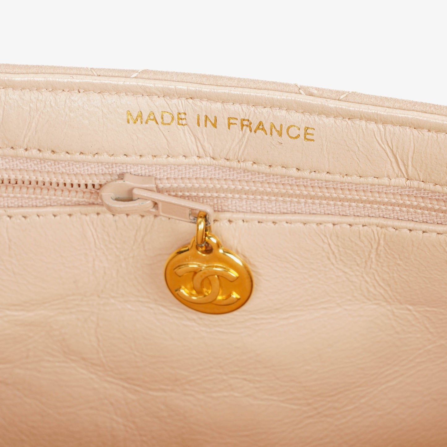 Chanel Double-Sided Flap Bag Beige Leather 24k Gold-Plated Hardware