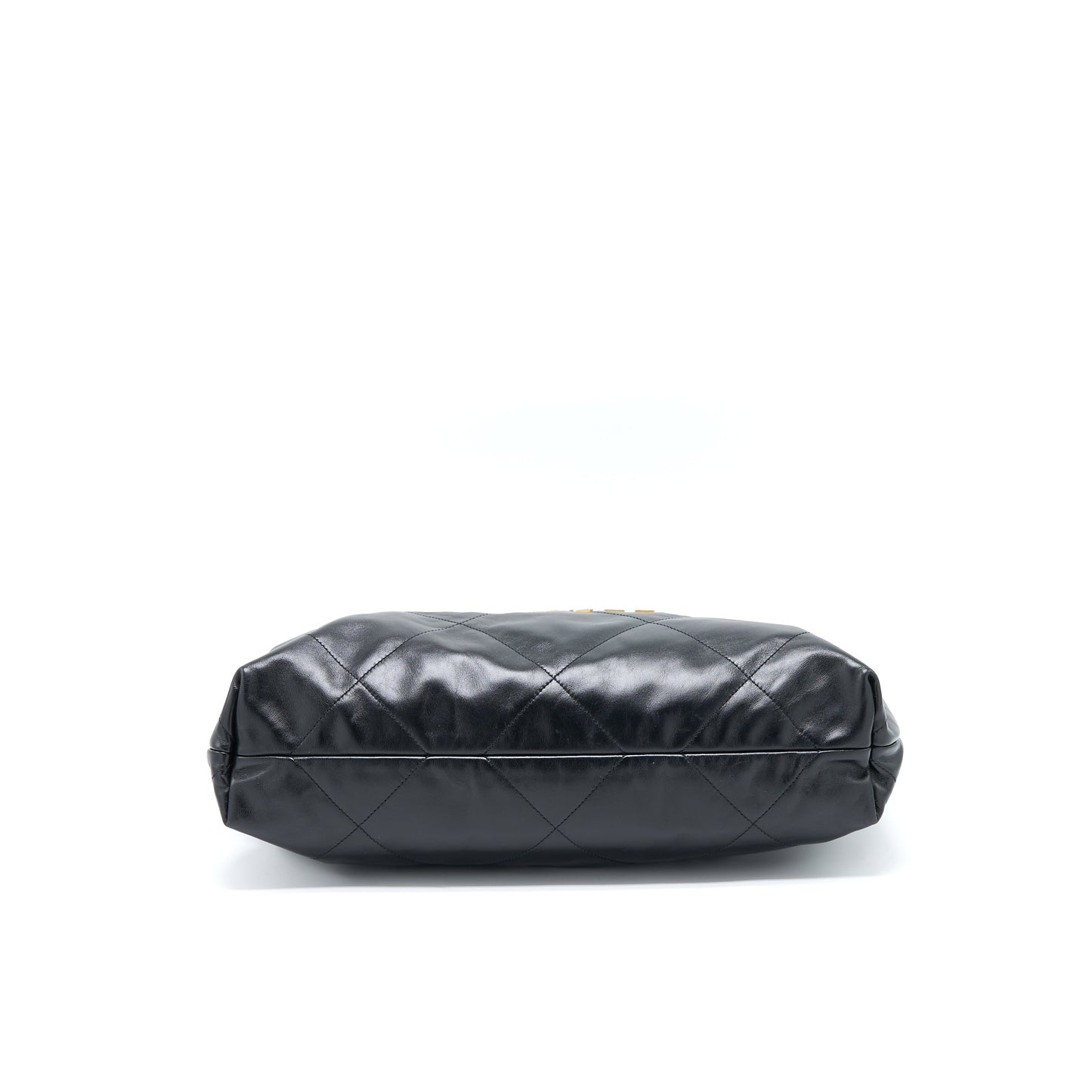 Chanel Medium 22 Bag Shiny Calfskin Black Brushed  (Microchip)
