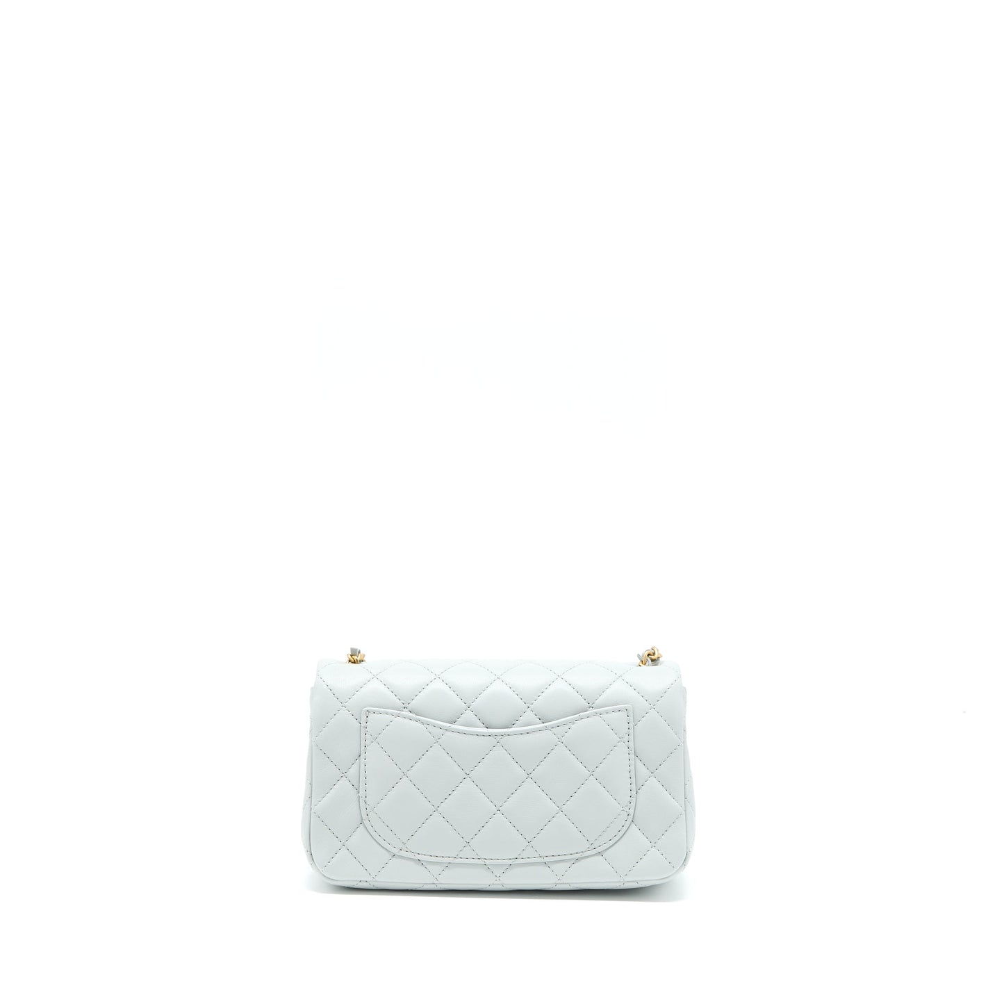 Chanel 23C Pearl Crush Mini Rectangular Lambskin Light Grey Brushed  (Microchip)
