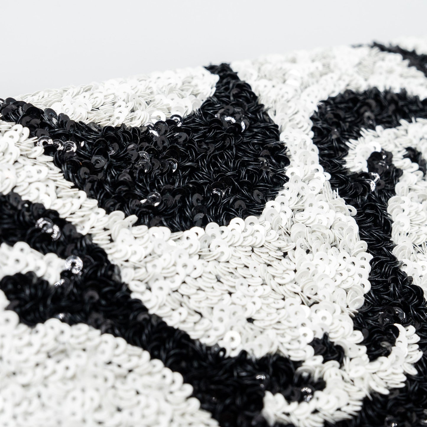 Chanel 21P Limited Edition Flap Bag Sequins/ Satin Black/ White
