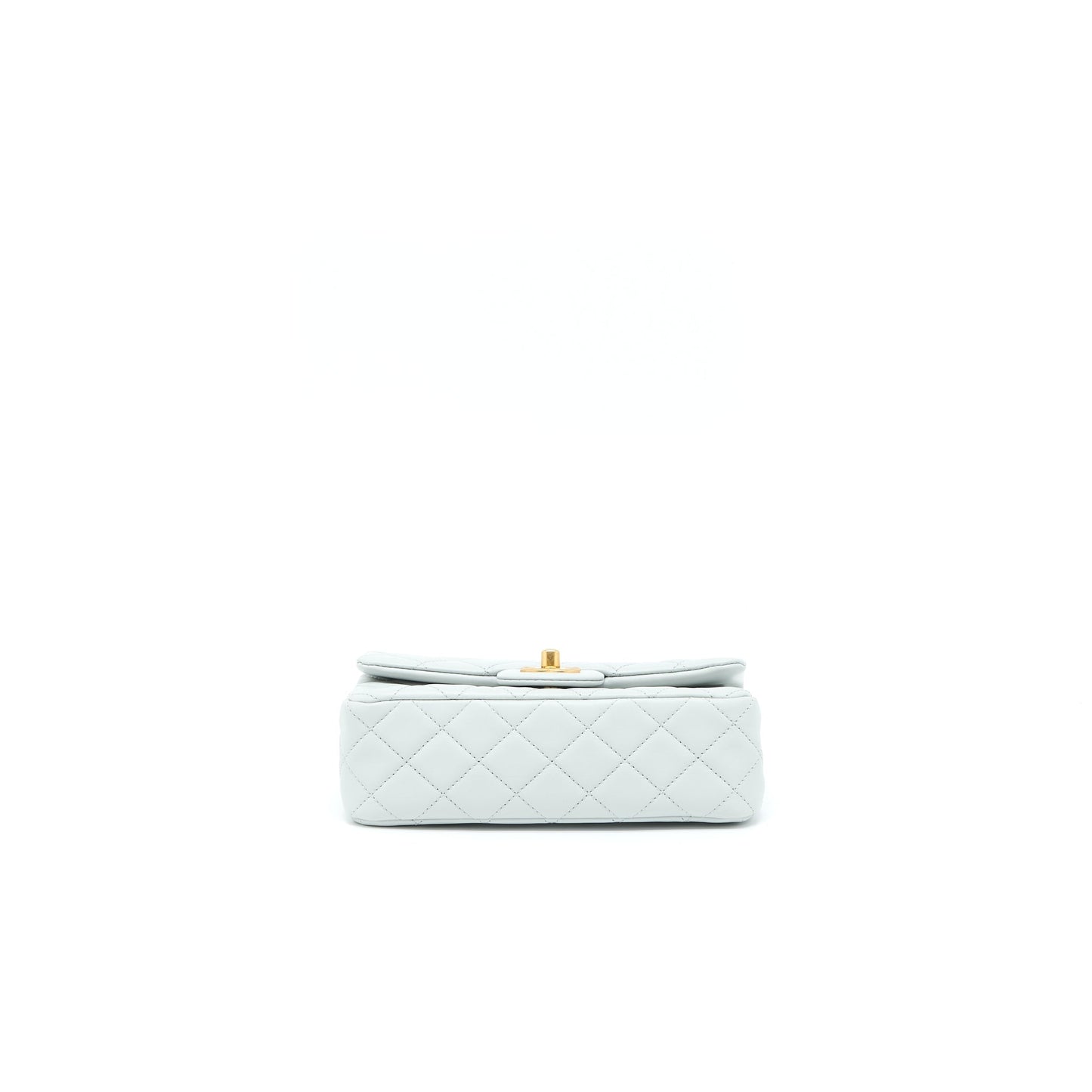 Chanel 23C Pearl Crush Mini Rectangular Lambskin Light Grey Brushed  (Microchip)