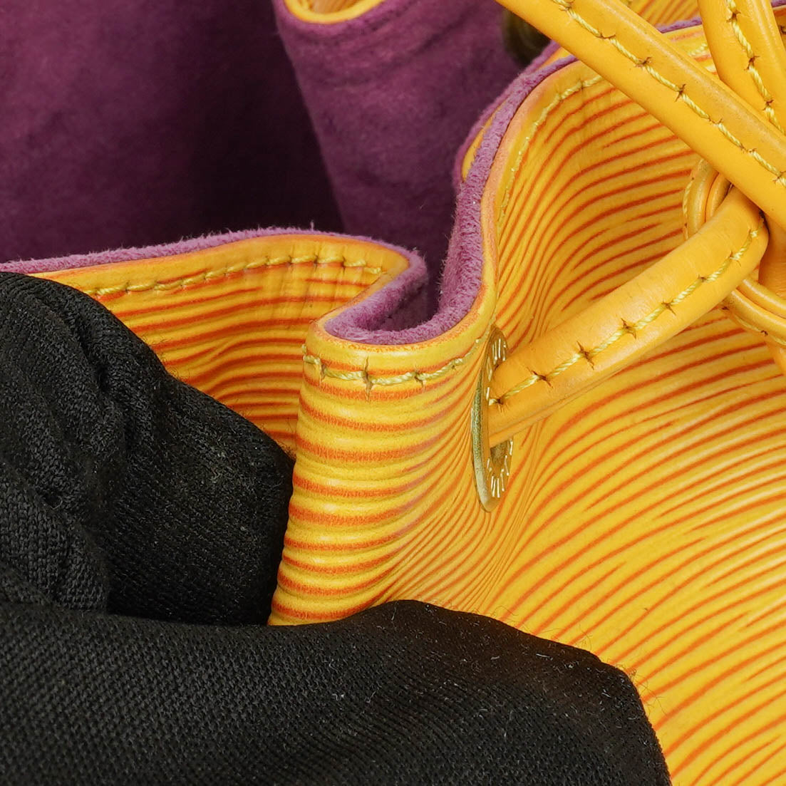 Louis Vuitton Petit Noe Yellow EPI Leather Shoulder Bag