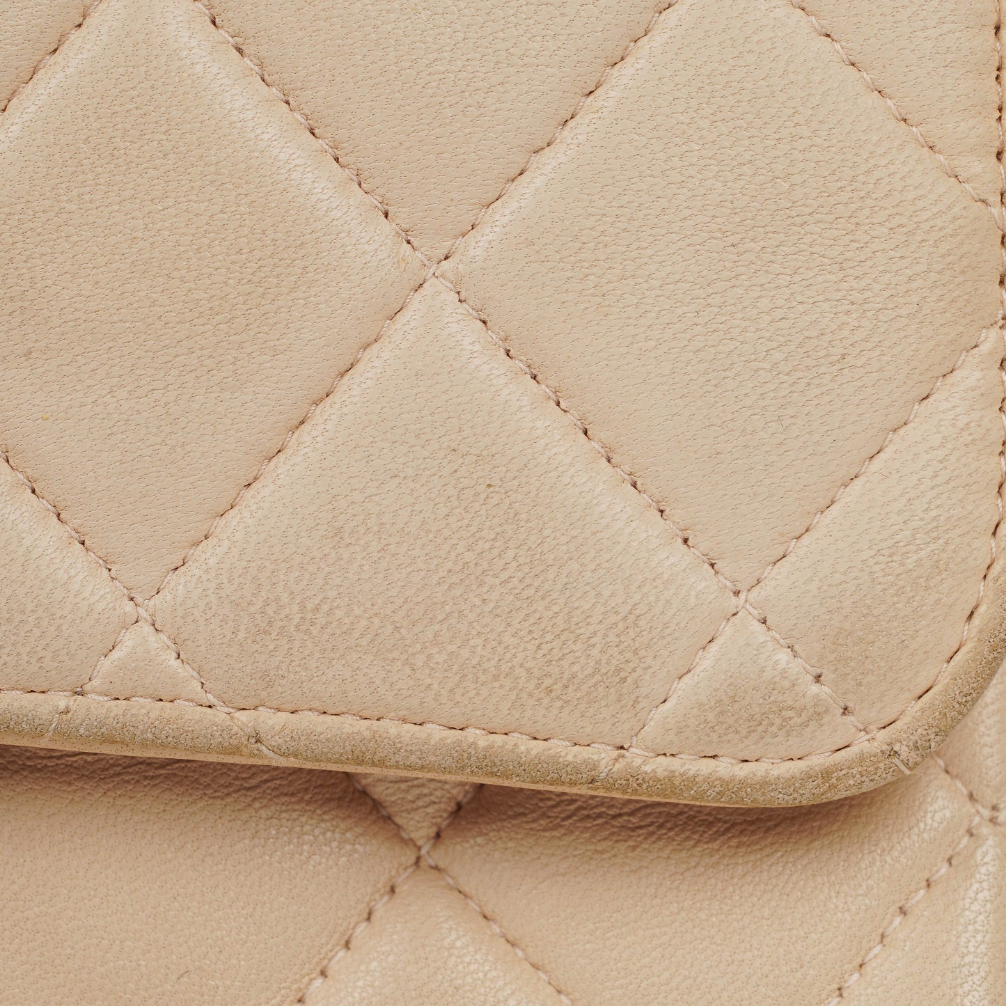 Chanel Double-Sided Flap Bag Beige Leather 24k Gold-Plated Hardware